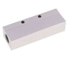 2xG 1/2'' x 3xG 1/4'' Aluminium Verdeelblok Eenzijdig 16 Bar