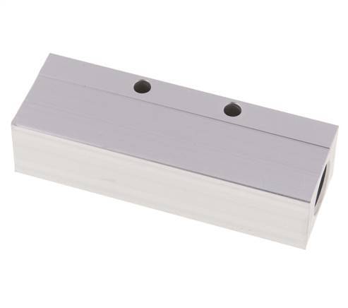2xG 1/2'' x 3xG 1/4'' Aluminium Verdeelblok Eenzijdig 16 Bar