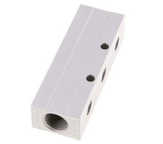 2xG 1/2'' x 3xG 1/4'' Aluminium Verdeelblok Eenzijdig 16 Bar