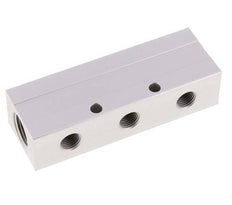 2xG 1/2'' x 3xG 1/4'' Aluminium Verdeelblok Eenzijdig 16 Bar