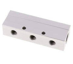2xG 1/2'' x 3xG 1/4'' Aluminium Verdeelblok Eenzijdig 16 Bar
