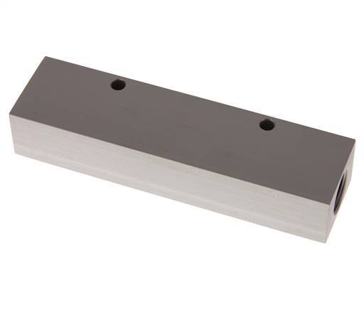 2xG 1/2'' x 4xG 1/4'' Aluminium Verdeelblok Eenzijdig 16 Bar