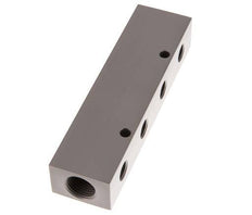 2xG 1/2'' x 4xG 1/4'' Aluminium Verdeelblok Eenzijdig 16 Bar