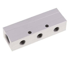 2xG 1/2'' x 6xG 1/4'' Aluminium Verdeelblok Dubbelzijdig 16 Bar