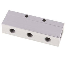 2xG 1/2'' x 6xG 1/4'' Aluminium Verdeelblok Dubbelzijdig 16 Bar