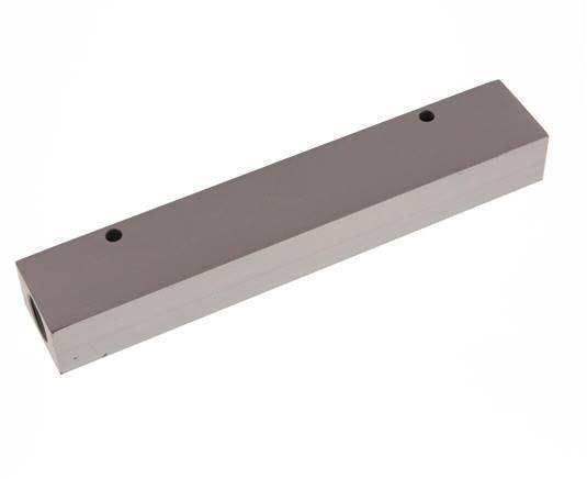 2xG 1/2'' x 6xG 1/4'' Aluminium Verdeelblok Eenzijdig 16 Bar