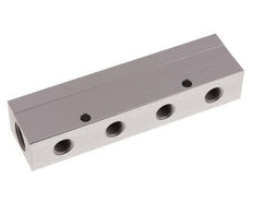 2xG 1/2'' x 8xG 1/4'' Aluminium Verdeelblok Dubbelzijdig 16 Bar