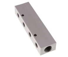 2xG 1/2'' x 8xG 1/4'' Aluminium Verdeelblok Dubbelzijdig 16 Bar