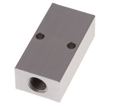 2xG 1/4'' x 2xG 1/8'' Aluminium Verdeelblok Eenzijdig 16 Bar