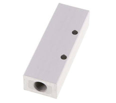 2xG 1/4'' x 3xG 1/8'' Aluminium Verdeelblok Eenzijdig 16 Bar