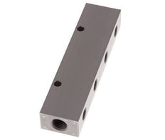 2xG 1/4'' x 4xG 1/8'' Aluminium Verdeelblok Eenzijdig 16 Bar