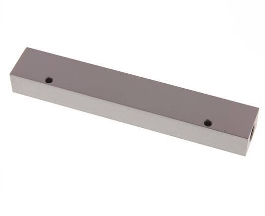 2xG 1/4'' x 6xG 1/8'' Aluminium Verdeelblok Eenzijdig 16 Bar
