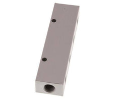 2xG 1/4'' x 8xG 1/8'' Aluminium Verdeelblok Dubbelzijdig 16 Bar