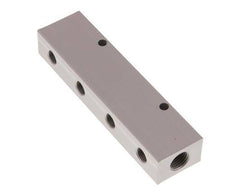 2xG 1/4'' x 8xG 1/8'' Aluminium Verdeelblok Dubbelzijdig 16 Bar