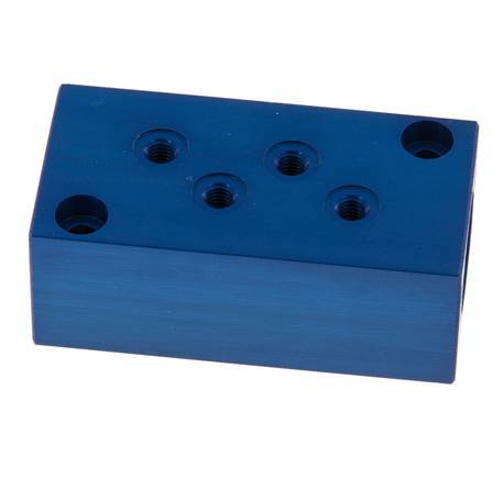 2xG 1/4'' x 8xM5 Aluminium Verdeelblok Eenzijdig 16 Bar