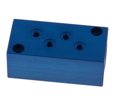2xG 1/4'' x 8xM5 Aluminium Verdeelblok Eenzijdig 16 Bar