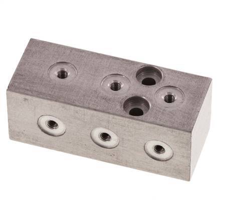 1xG 1/8'' x 9xM3 Aluminium Verdeelblok Eenzijdig 16 Bar