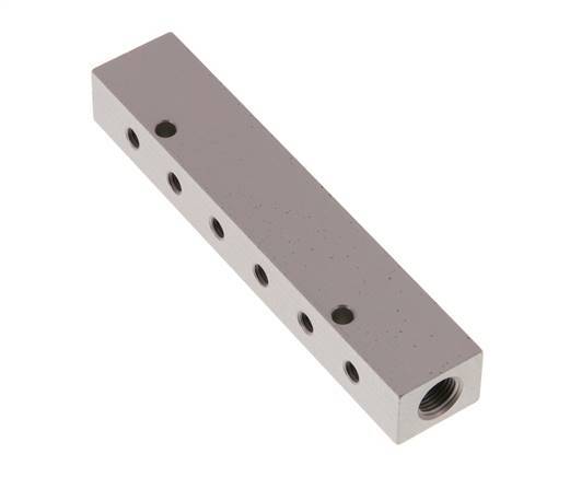 2xG 1/8'' x 12xM5 Aluminium Distributor Block Double-sided 16 Bar