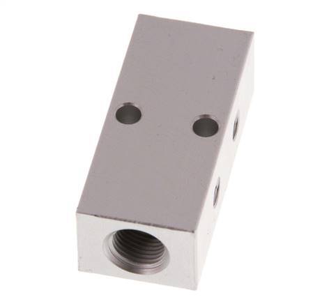 2xG 1/8'' x 2xM5 Aluminium Verdeelblok Eenzijdig 16 Bar