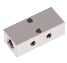 2xG 1/8'' x 2xM5 Aluminium Verdeelblok Eenzijdig 16 Bar