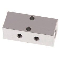 2xG 1/8'' x 2xM5 Aluminium Verdeelblok Eenzijdig 16 Bar