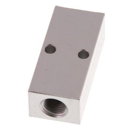 2xG 1/8'' x 2xM5 Aluminium Verdeelblok Eenzijdig 16 Bar