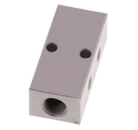 2xG 1/8'' x 4xM5 Aluminium Verdeelblok Dubbelzijdig 16 Bar