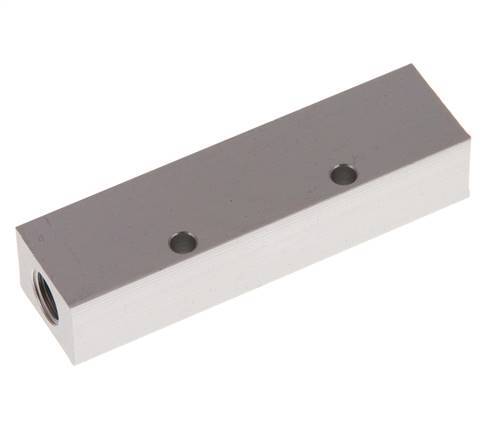 2xG 1/8'' x 4xM5 Aluminium Verdeelblok Eenzijdig 16 Bar