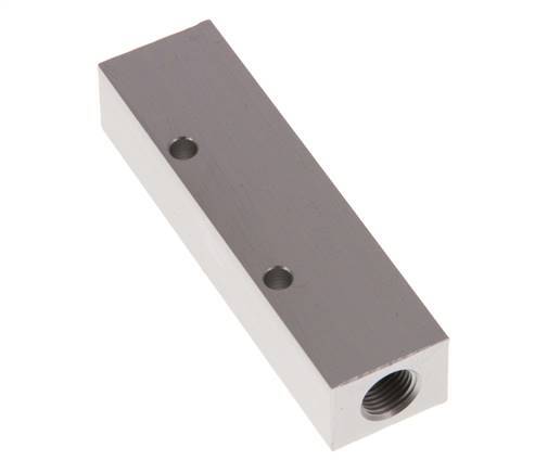 2xG 1/8'' x 4xM5 Aluminium Verdeelblok Eenzijdig 16 Bar