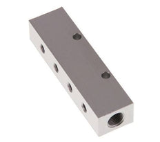 2xG 1/8'' x 4xM5 Aluminium Verdeelblok Eenzijdig 16 Bar