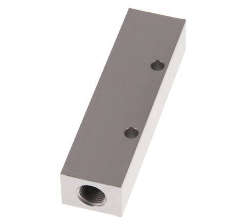 2xG 1/8'' x 4xM5 Aluminium Verdeelblok Eenzijdig 16 Bar