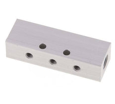 2xG 1/8'' x 6xM5 Aluminium Verdeelblok Dubbelzijdig 16 Bar