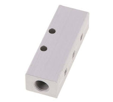 2xG 1/8'' x 6xM5 Aluminium Verdeelblok Dubbelzijdig 16 Bar