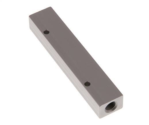 2xG 1/8'' x 6xM5 Aluminium Verdeelblok Eenzijdig 16 Bar