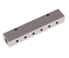 2xG 1/8'' x 6xM5 Aluminium Verdeelblok Eenzijdig 16 Bar