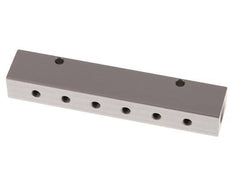 2xG 1/8'' x 6xM5 Aluminium Verdeelblok Eenzijdig 16 Bar