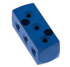 1xG 1/8'' x 9xM5 Aluminium Verdeelblok Eenzijdig 16 Bar