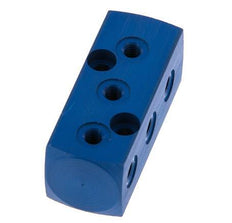 1xG 1/8'' x 9xM5 Aluminium Verdeelblok Eenzijdig 16 Bar