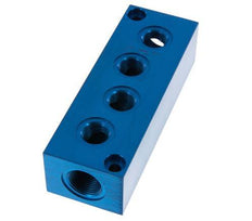 2xG 3/4'' x 8xG 1/2'' Aluminium Verdeelblok Eenzijdig 16 Bar