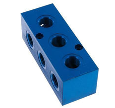 1xG 3/4'' x 9xG 1/2'' Aluminium Verdeelblok Eenzijdig 16 Bar