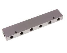 2xG 3/8'' x 12xG 1/4'' Aluminium Verdeelblok Dubbelzijdig 16 Bar