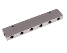 2xG 3/8'' x 12xG 1/4'' Aluminium Verdeelblok Dubbelzijdig 16 Bar