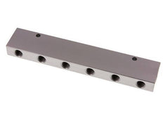 2xG 3/8'' x 12xG 1/4'' Aluminium Verdeelblok Dubbelzijdig 16 Bar