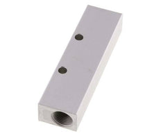 2xG 3/8'' x 3xG 1/4'' Aluminium Verdeelblok Eenzijdig 16 Bar