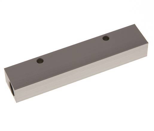 2xG 3/8'' x 4xG 1/4'' Aluminium Verdeelblok Eenzijdig 16 Bar