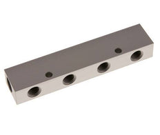 2xG 3/8'' x 4xG 1/4'' Aluminium Verdeelblok Eenzijdig 16 Bar