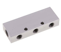 2xG 3/8'' x 6xG 1/4'' Aluminium Verdeelblok Dubbelzijdig 16 Bar