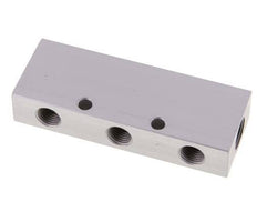 2xG 3/8'' x 6xG 1/4'' Aluminium Distributor Block Double-sided 16 Bar