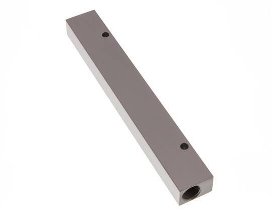 2xG 3/8'' x 6xG 1/4'' Aluminium Distributor Block One-sided 16 Bar