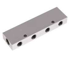 2xG 3/8'' x 8xG 1/4'' Aluminium Verdeelblok Dubbelzijdig 16 Bar